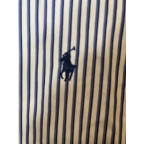 Ralph Lauren Men's Blue Striped Button-Down Long Sleeve Dress Shirt Size 17-32 - Picture 3 of 5